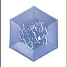 Pratos Happy Birthday Holografico Lilac