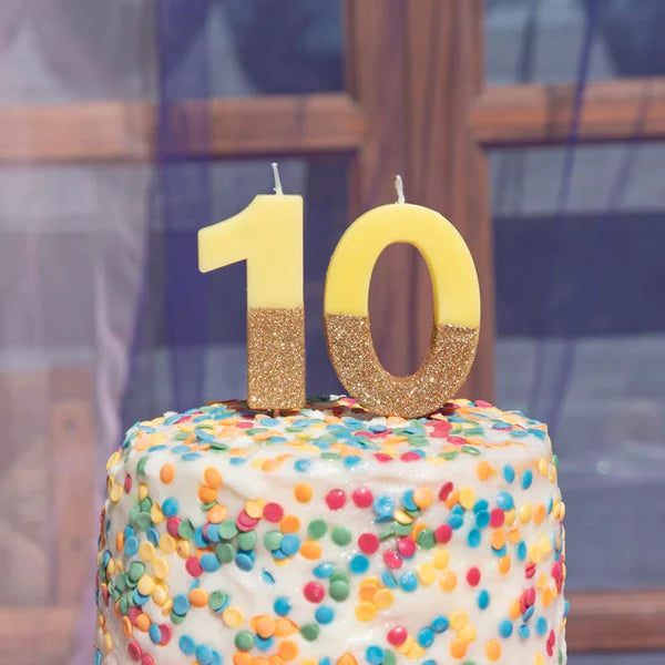 Yellow and Gold Birthday Candle