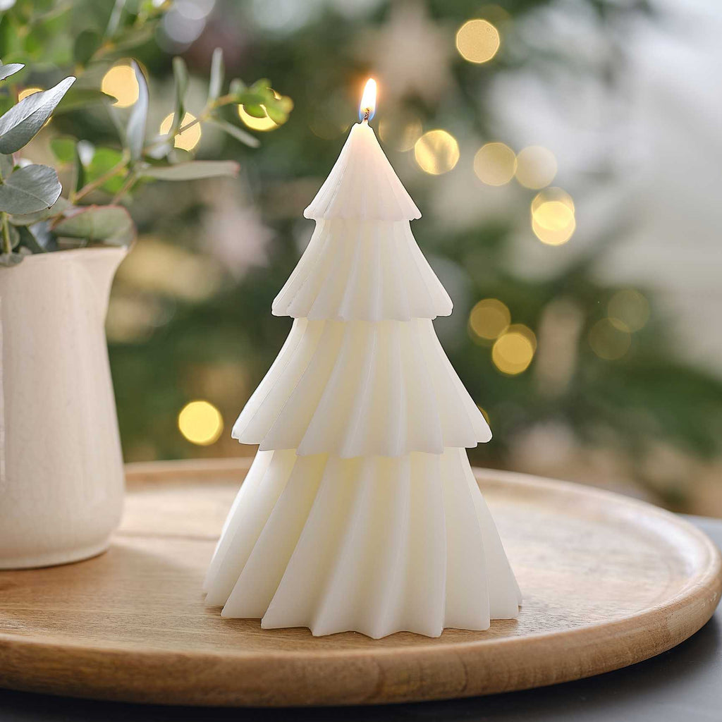 Vela de árvore de Natal branca