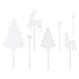 Wooden Christmas Cake Topper - White
