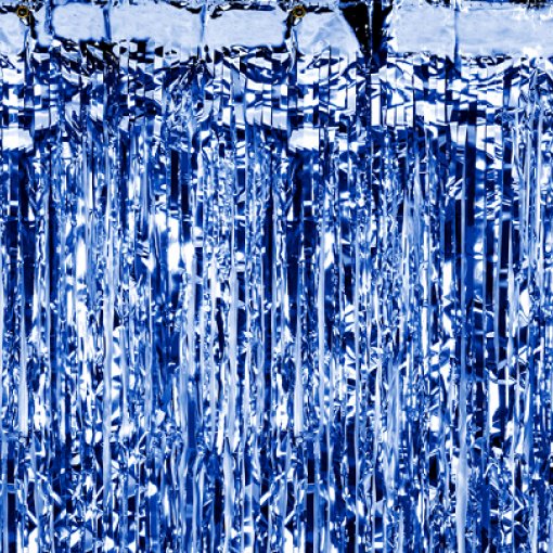 Cortina Foil Decorativa Azul Médio