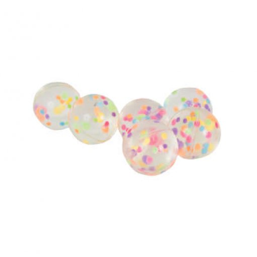 Brindes Bolas Saltitonas com confettis coloridos