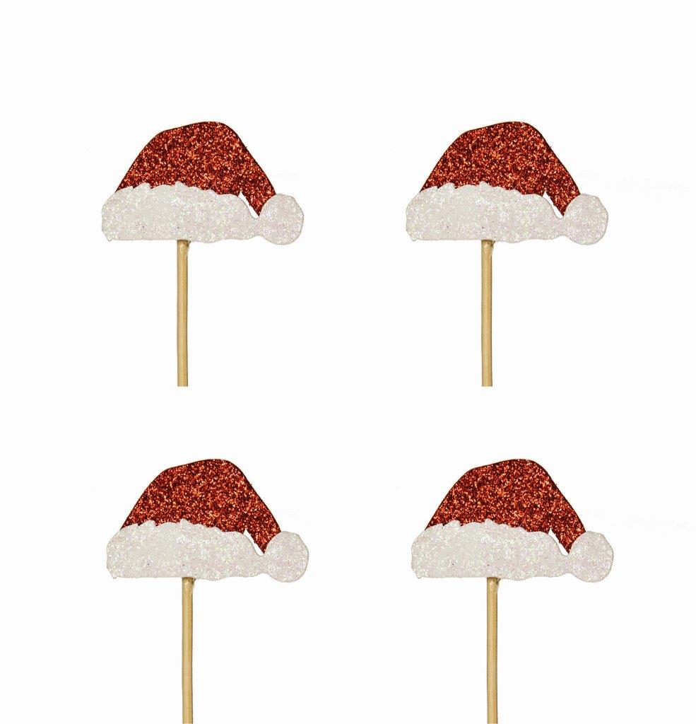 Topos de Cupcake Gorro de Pai-Natal com Glitter