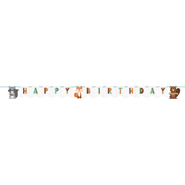 Grinalda Happy Birthday Animais do Bosque