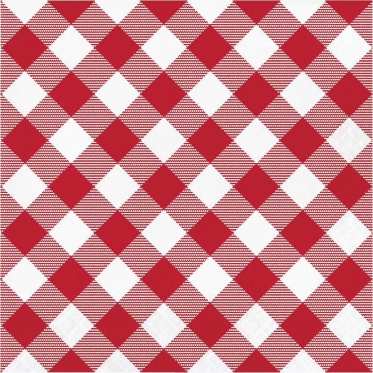 Guardanapos Piquenique Xadrez Vermelho