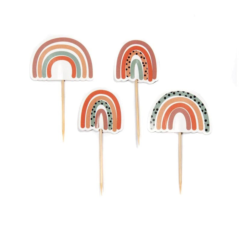 Topos de Cupcake Boho Rainbow