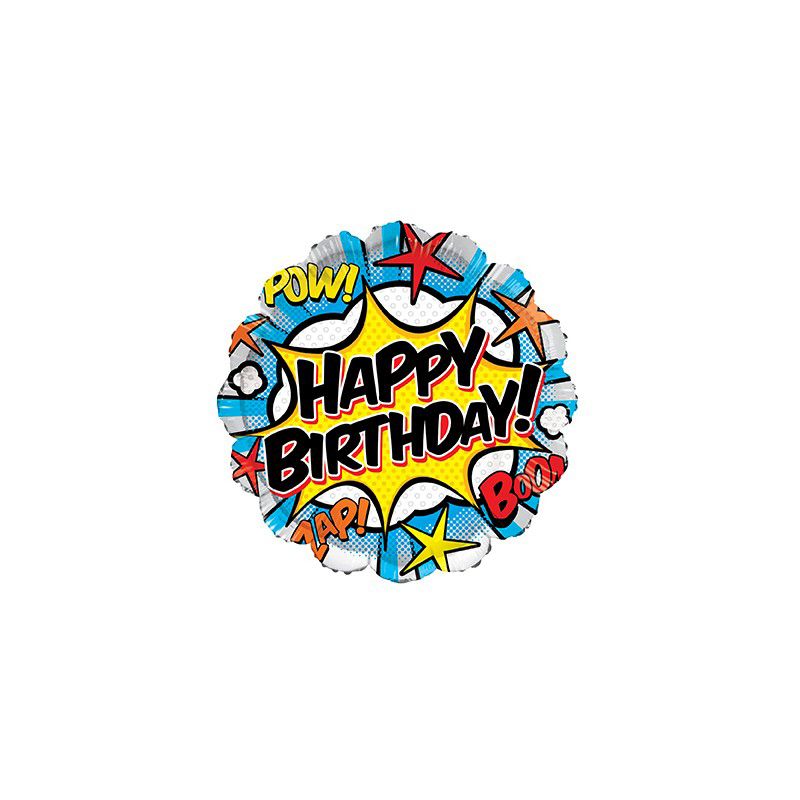 Balão Foil Happy Birthday Comic