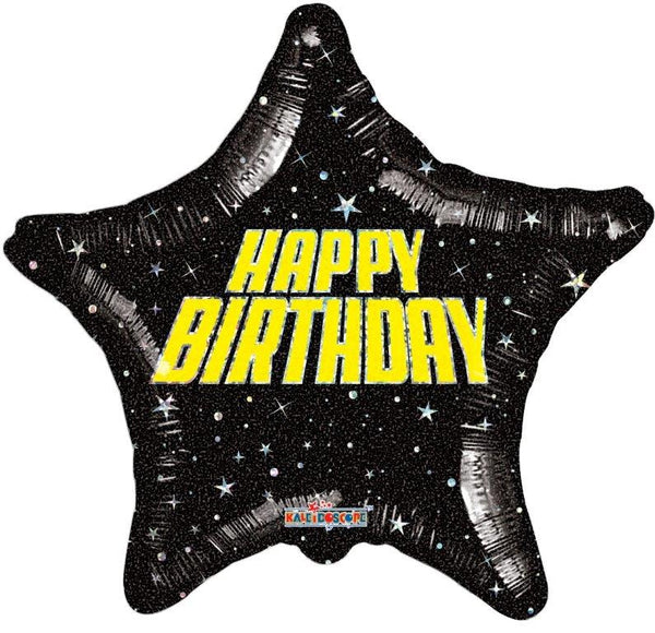 Balão Foil Estrela Galaxy Happy Birthday
