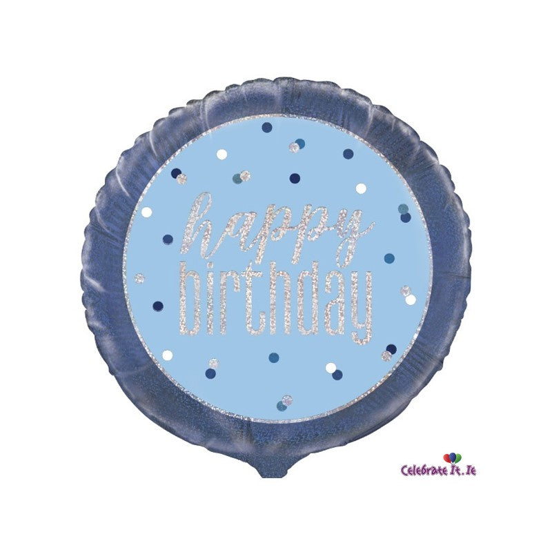 Balão Foil Happy Birthday Azul