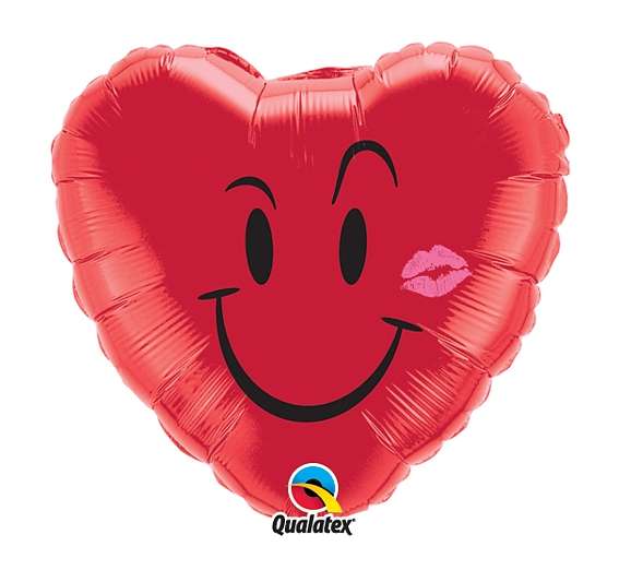 Balão Foil Coração Vermelho Sorriso