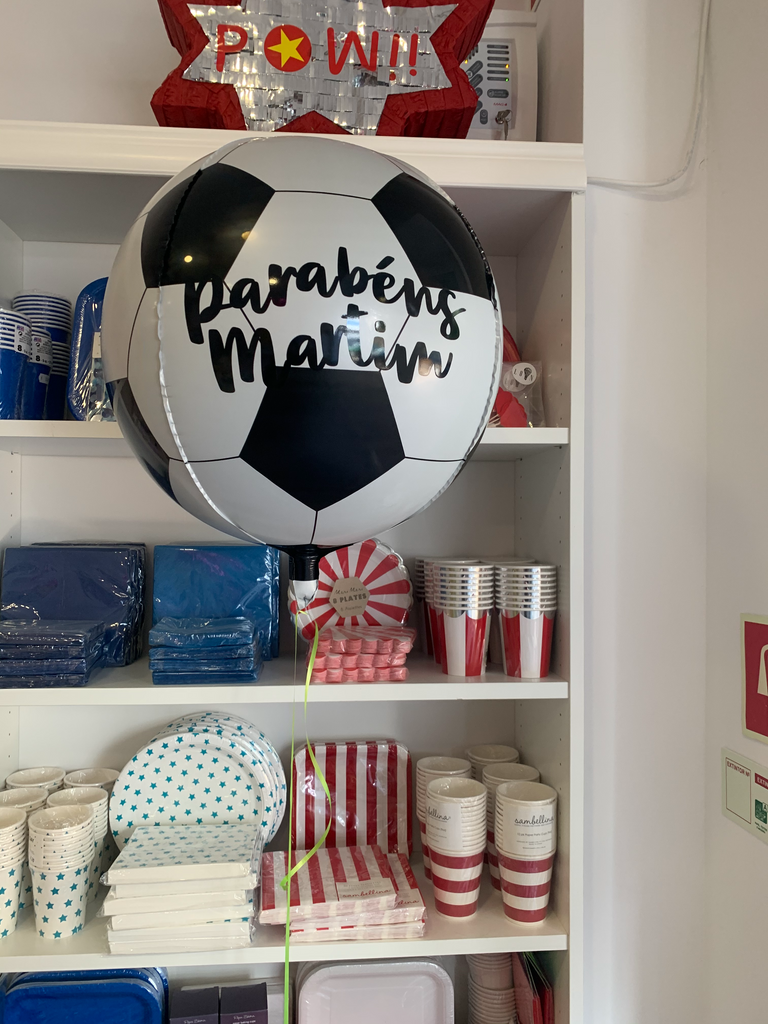 Balão Personalizado Foil Bola Futebol (2 palavras)
