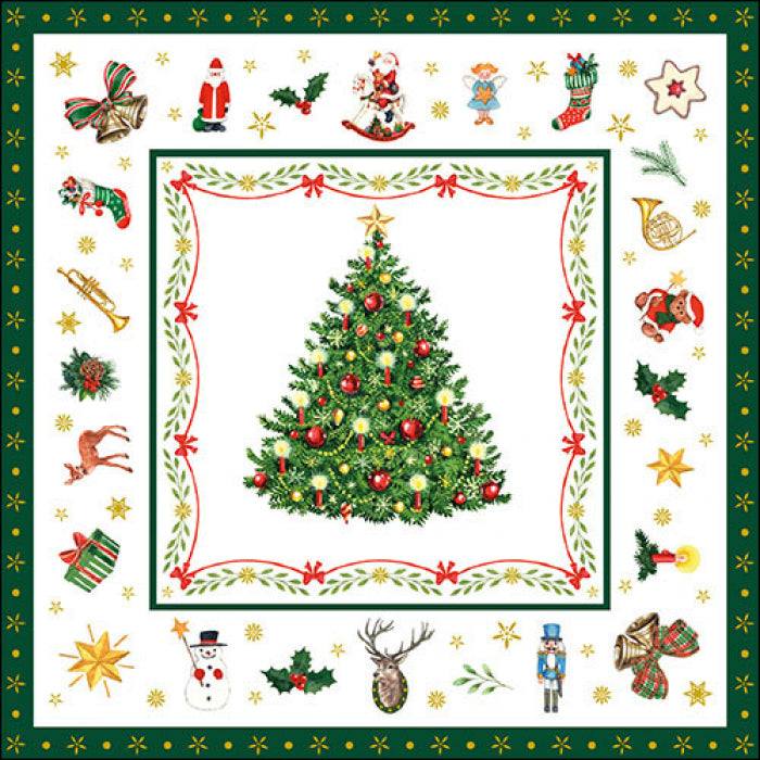 Golden Merry Christmas Napkins