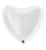 White Metallic Foil Heart Balloon