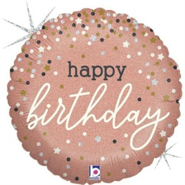 Balão Foil Happy Birthday Confetti