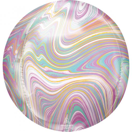 Balão Foil Orbz Marble Pastel