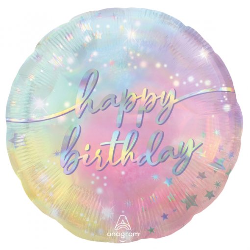 Balão Foil Happy Birthday Pastel