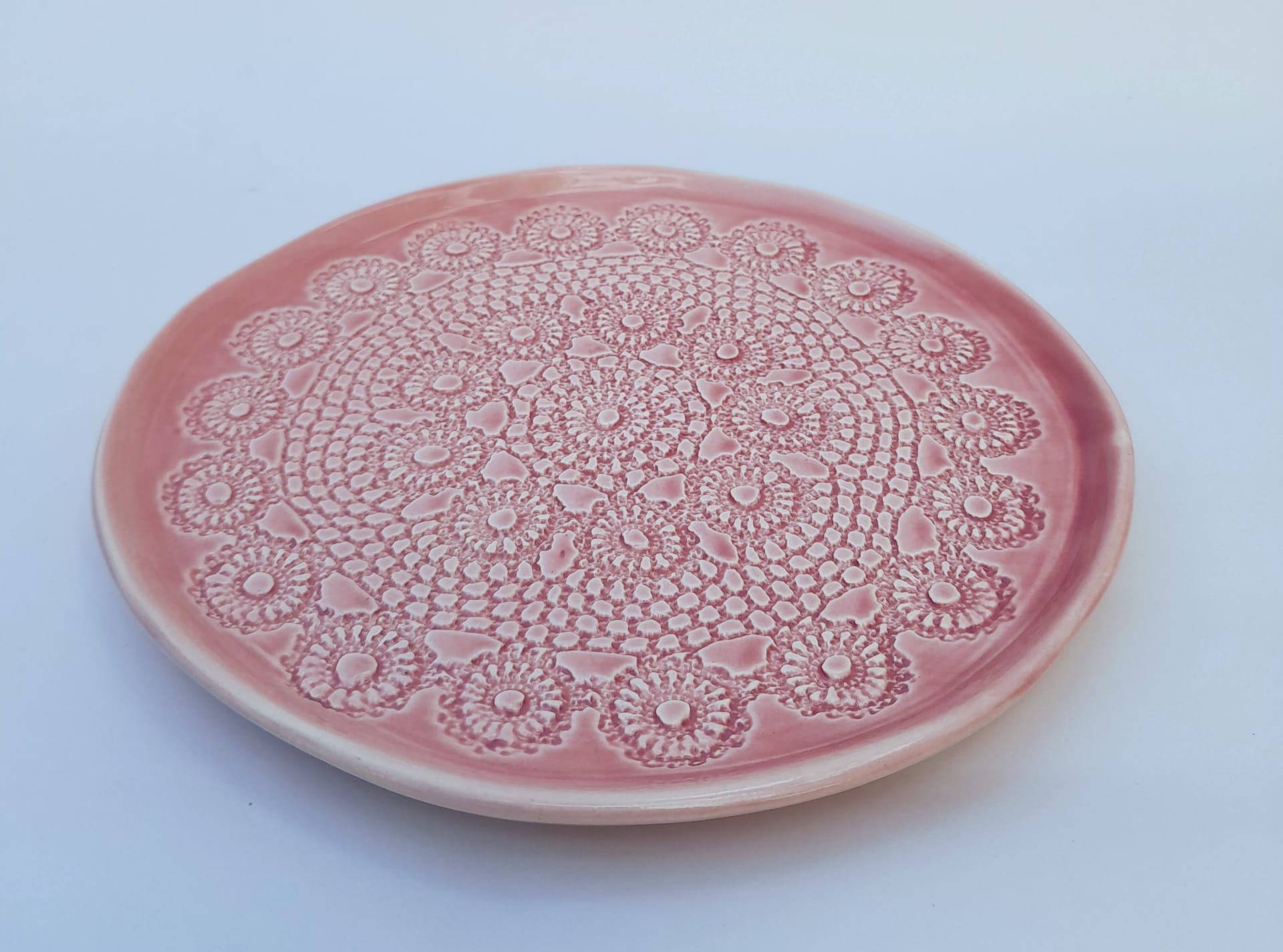Pink Crochet Collection Plate