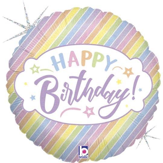 Balão Foil  Happy Birthday Rainbow