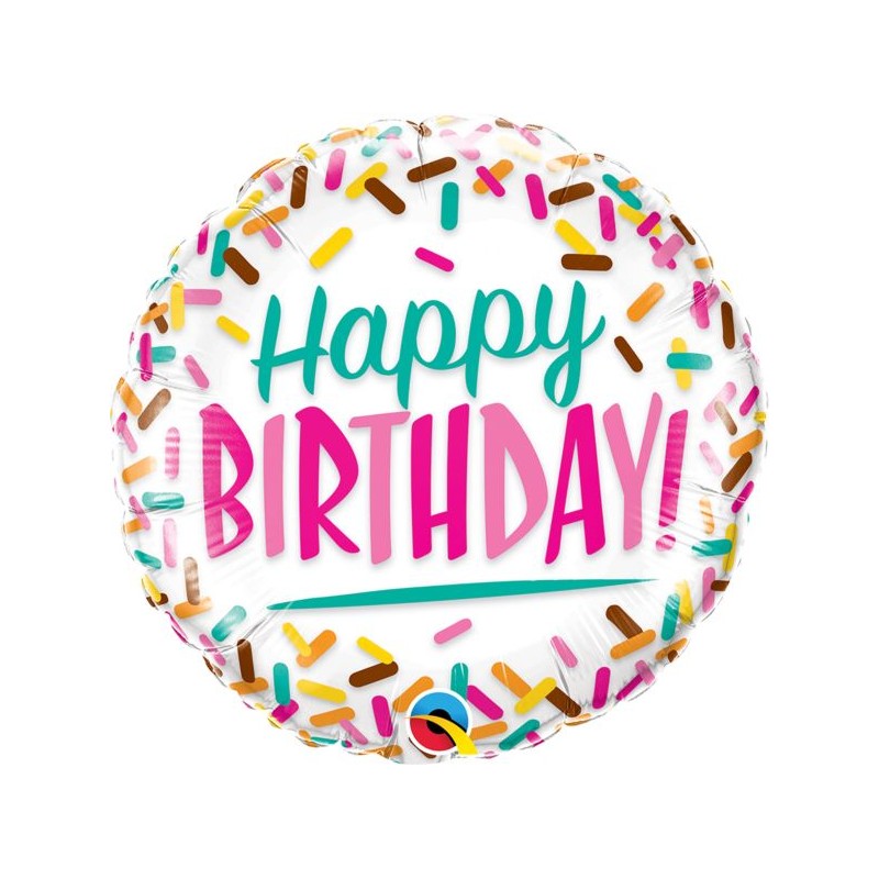 Balão Foil  Happy Birthday Sprinkles