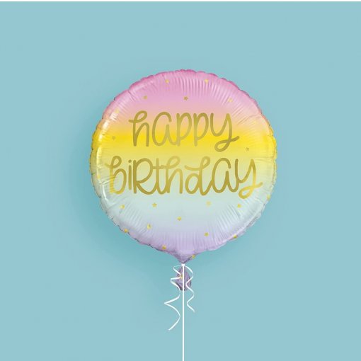 Balão Foil Happy Birthday Rainbow