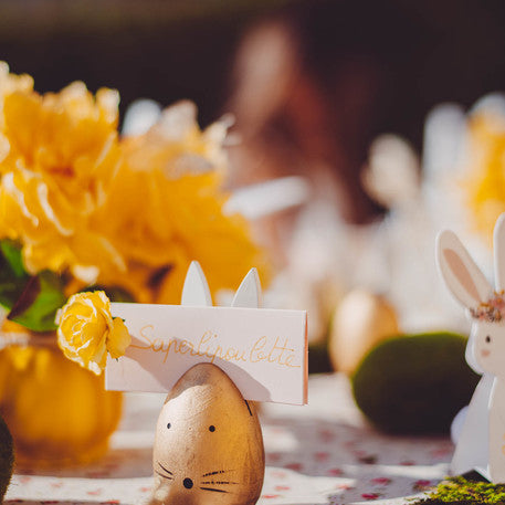 Golden Wooden Rabbit Egg