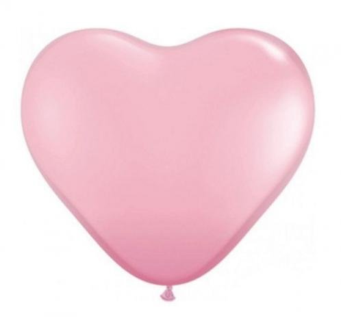 Balão Latex Coração Rosa Bébé