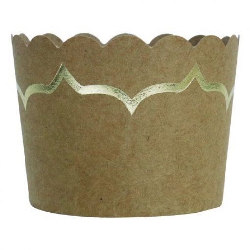 Formas Cupcake Kraft com detalhe dourado