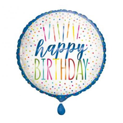 Balão Foil  Happy Birthday Velas