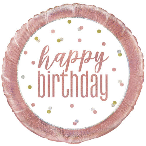 Balloon Foil Happy Birthday Pink Gold