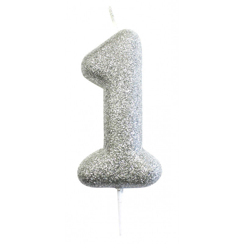 Silver Glitter Candle
