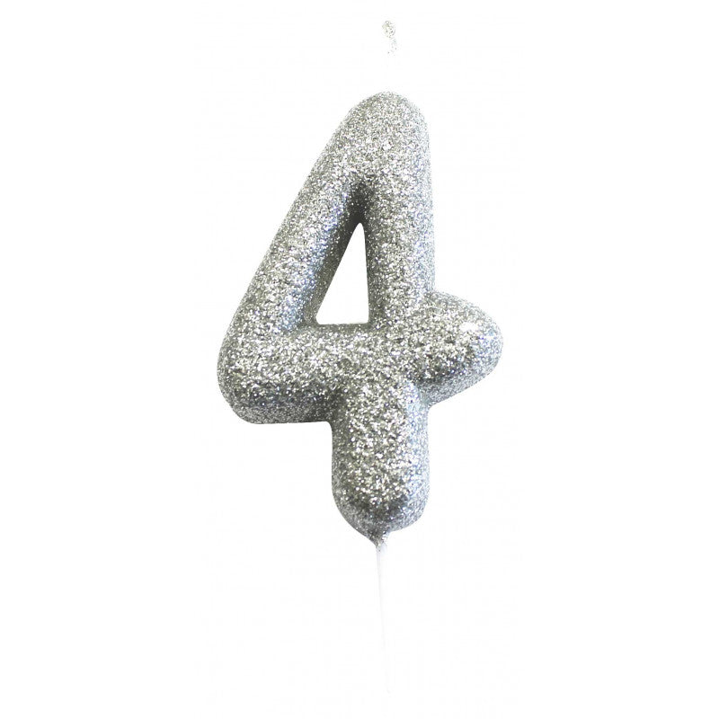 Silver Glitter Candle