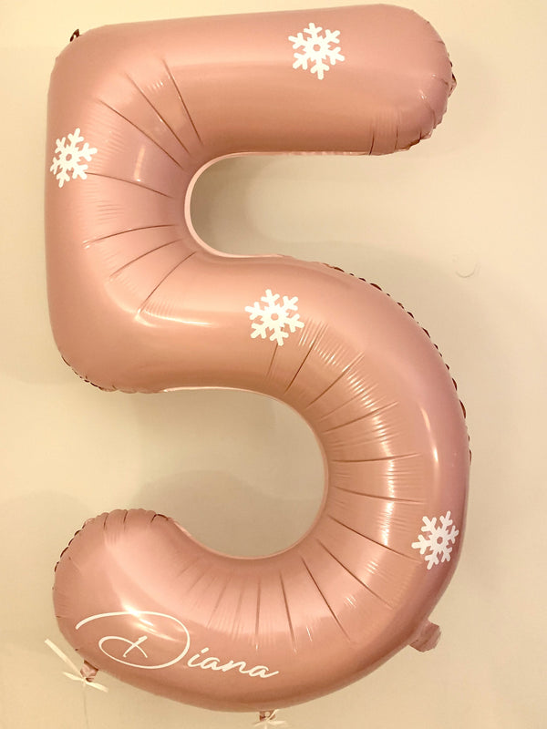 Blue Frozen Number Personalized Balloon