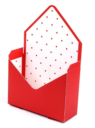 Caixa Envelope Vermelha com Bolinhas
