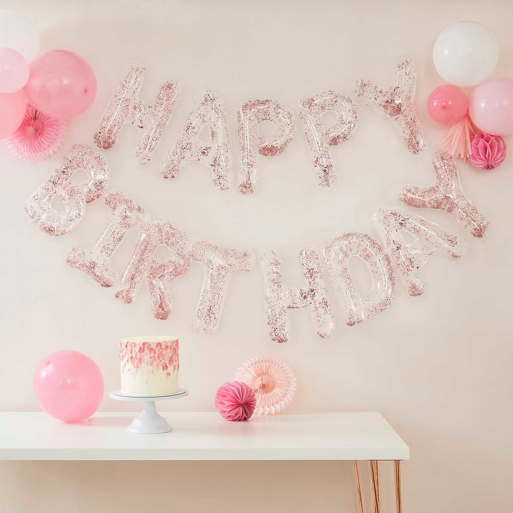 Grinalda Balões Foil Happy Birthday