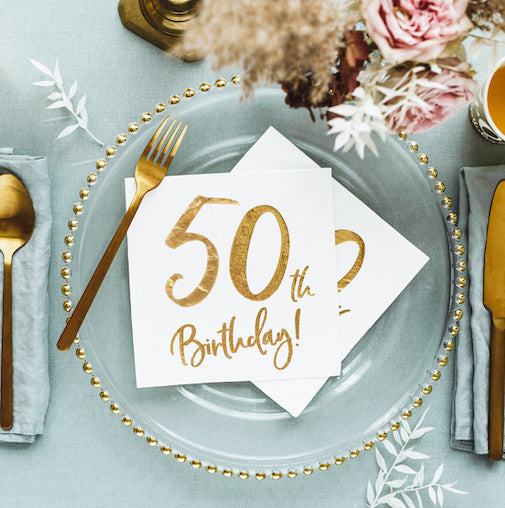 Guardanapos 50th Birthday Dourado