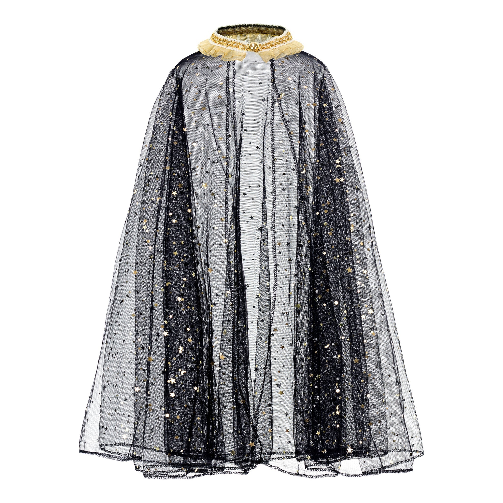 Capa Tule Preta Com Estrelas Douradas