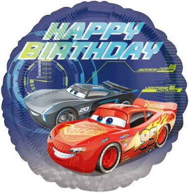 Balão Foil Happy Birthday Cars