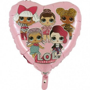 Balão Foil LOL Surprise Coração Rosa