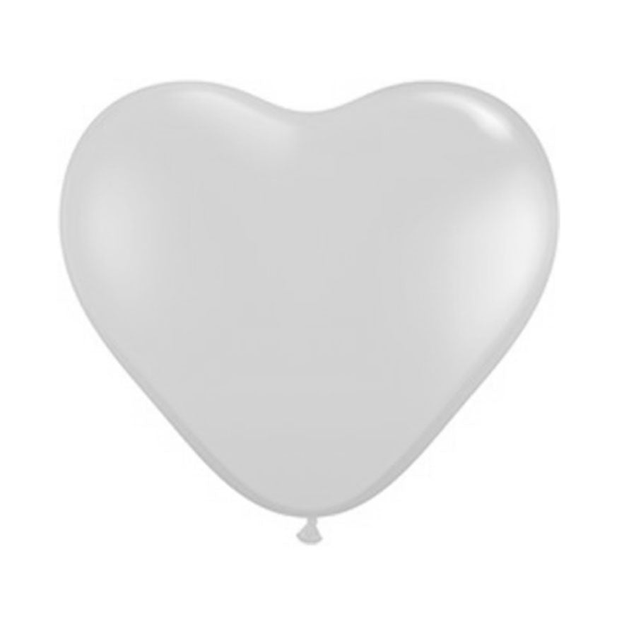 White Heart Latex Balloon