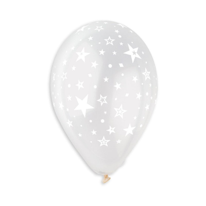Balão Latex Estampado Transparente com estrelas
