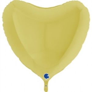 Balão Foil Coração Amarelo Mate