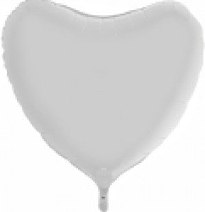 Balão Foil Coração Branco Metalizado