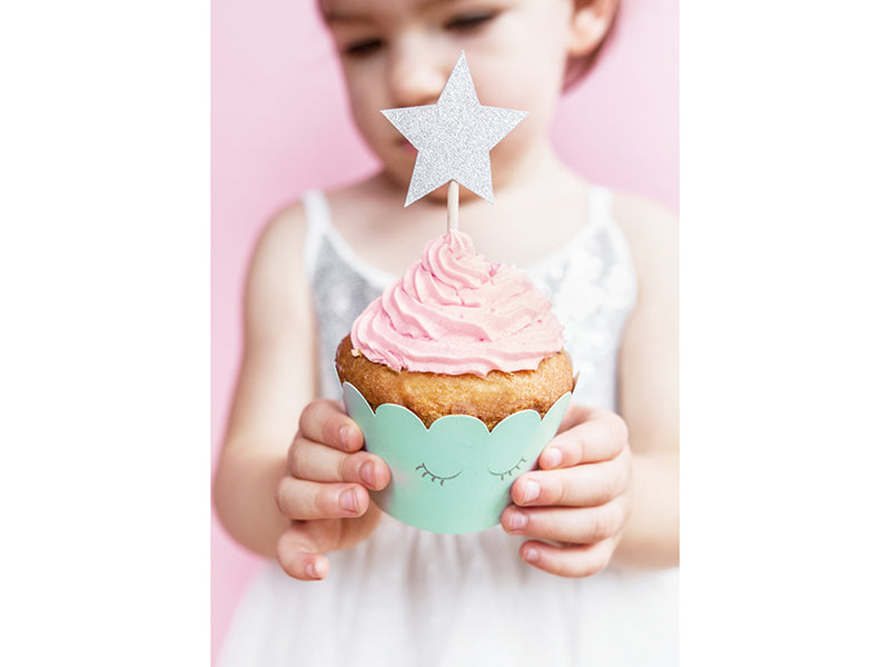 Cupcake Toppers Silver Stars