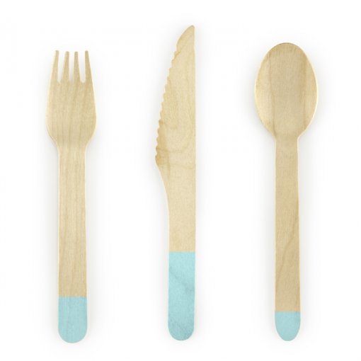 Pastel Blue Wood Cutlery
