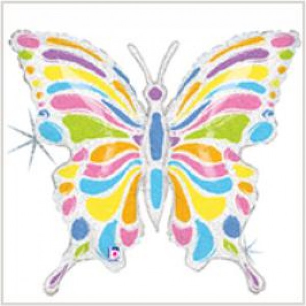 Balão Foil Borboleta Pastel Holographic