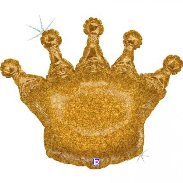 Balão Foil Coroa Ouro Glitter