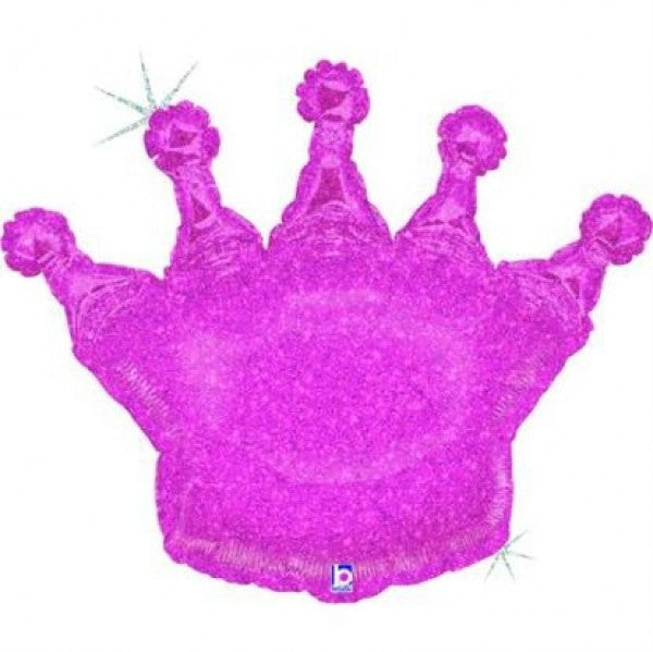 Balão Foil Coroa Rosa Glitter
