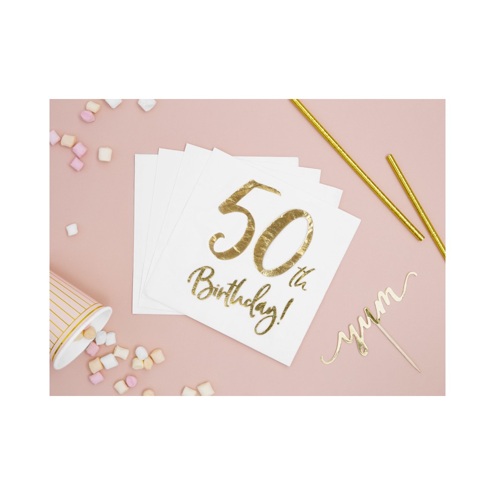 Guardanapos 50th Birthday Dourado