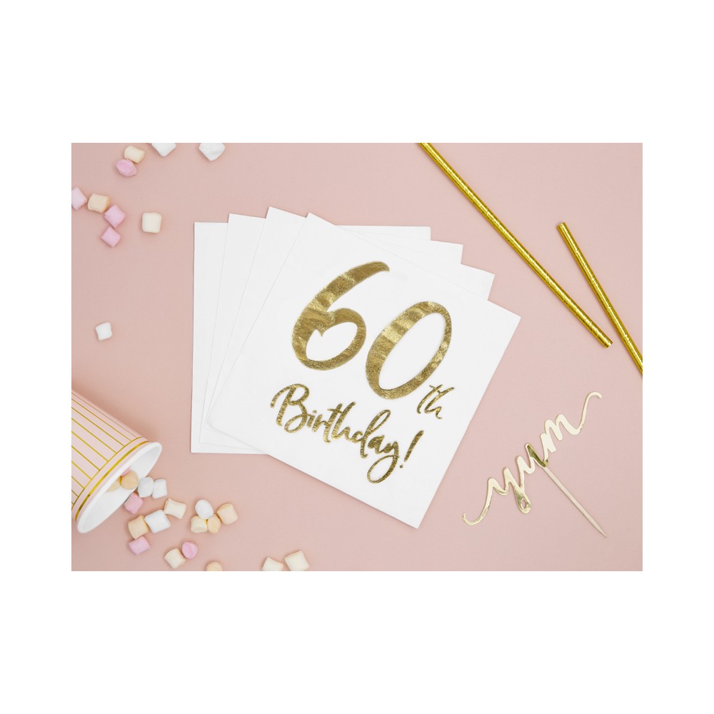 Guardanapos 60th Birthday Dourado