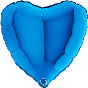 Balão Foil Coração Azul Forte